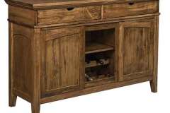 The Aledo sideboard is shown with 2 sliding doors and wine bottle storage.