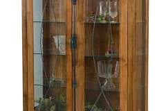 Here is the Barstow Curio cabinet. It is shown with 2 leaded glass doors and interior lights.