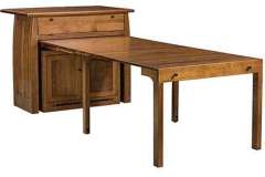 Pull the table out of this Boulder Creek Island Cabinet. Extra leaves are available in this custom Amish crafter piece.