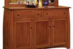 The black inlay at the bottom shows off the Boulder Creek sideboard. Included is the back splash with the mirror.