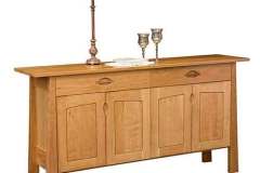 Custom Amish made Cameron sideboard. Shown with tapered legs and full overlay doors and drawers.