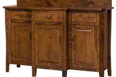 Amish custom built Candice sideboard is shown here. Notice the stepped out look in the front.