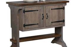 Shown here is the Chelsea buffet with a weathered gray stain.