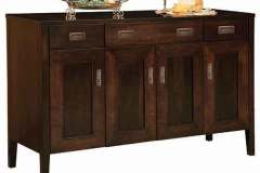 This beautiful Fayette sideboard is crafted out of solid brown maple hardwood. It is shown with metal hardware and is custom built by the Amish.