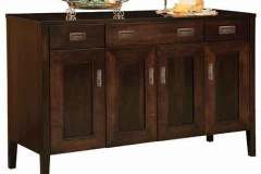 This beautiful Fayette sideboard is crafted out of solid brown maple hardwood. It is shown with metal hardware and is custom built by the Amish.