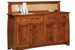 Shown in Brown Maple wood. This is the Henderson buffet with the back splash.