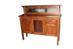 Quarter Sawn Oak Mission style buffet. This one has a mirrored back splash and is custom made by the Amish.