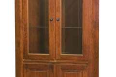 Note the arched top on the Amish custom Legacy corner hutch. Shown with a closed base.