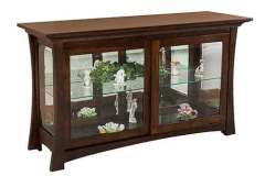 Sliding door Amish custom built Lexington Curio cabinet. It also has a mirrored back.