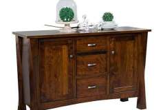 This custom Amish Lexington buffet extra drawers in the center. It is shown in Brown Maple wood.