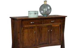 Notice the design of the legs on this Amish Lexington buffet. This one has flat panel door and an arched base.