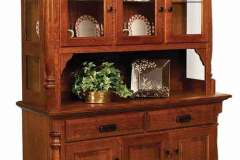 Shown is the Mattina hutch. This one has the columns on the face frame and interior lighting.