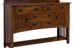 4 drawer/2 door Perlon sideboard. Shown in Brown Maple with Michael's Cherry stain and is custom Amish designed.