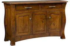 This Reno Sideboard has a center door instead of a wine bottle rack for more storage. It is custom Amish made.