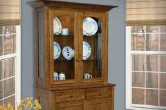 2-door Royal Mission custom Amish made hutch with glass end panels.