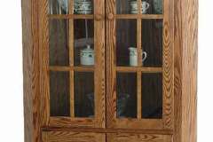This Shaker corner hutch is custom Amish made.
