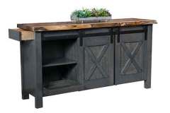 Two tone live edge custom Amish made buffet with end drawer.