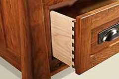 The dovetail drawers are standard on all of our custom Amish pieces. This allows the drawers to have a lot more strength than if it didn't have this.