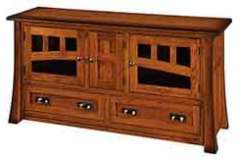 Our Amish made Brady tv cabinet can be made with our without the doors and drawers. Either way it will still look like the Mission style which you can't go wrong with.