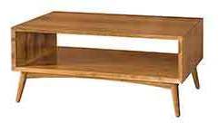 The open style coffee table is 24" x 42" in size and has that "retro" look. Its just right for your man cave or any room in your home.