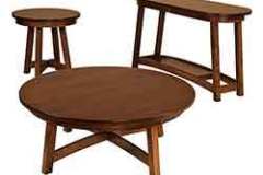 Here are our custom made Colbran occasional tables. You can have these made with about any wood and stain color.