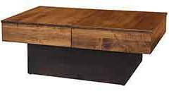 Shown here in Brown Maple wood is our 26 x 48 coffee table with a two tone stain on it.