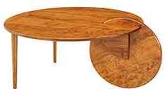 Here is a custom 38" round custom coffee table. This is definitely an unusual style.