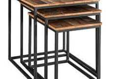 This is a set of Naven nesting tables all with metal bases.