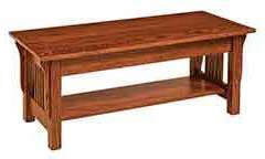 Simple yet elegant is our Amish built Leah open style coffee table. This one is shown in Oak wood.