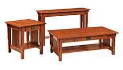 This is showing the 3 styles of Leah open occasional tables.