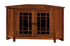 If you have space for just a corner tv cabinet here it is. This is custom Amish crafted in the McCoy style.