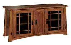 The 60" wide Mission tv cabinet stand is also seen here in the 21" tall version.