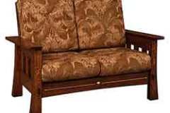 Get the love seat to go with the couch. You can get the same wood, stain, and fabric for everything.