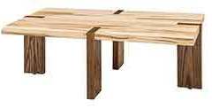 This is our 27 x 49 Rustic Hickory coffee table with the slab legs.