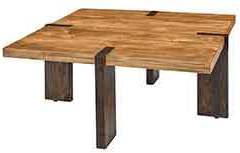 Here is a square coffee table shown in rustic wood in a 39 x 39 size. This details our custom work that we can do.