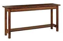 Seen here is an open style Shaker Hill sofa table. It is 60" wide and 16" deep.