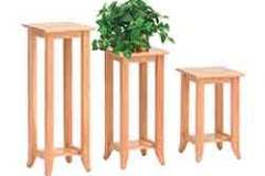 Here is a set of 3 Shaker style plant stands. These are all shown here in Oak wood.