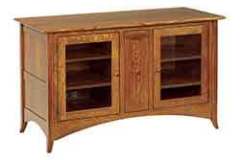 Our 2 door Mission style tv stand is seen here. This piece also has 2 adjustable shelves inside.