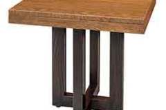 Here is our square end table with the powder coated metal legs. Customization is available for this as well.