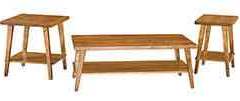 This is our set of Oak occasional tables in the ZM style. Any color of stain is your choice.