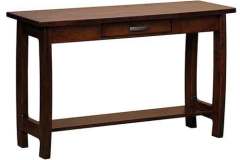 Plain, clean, simple lines show off our custom Amish built Grand Teton sofa table. This one is complete with a drawer in the center.