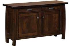 Here is the Grand Teton sofa cabinet in Brown Maple wood. Quite a bit of storage space is available.