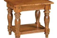 Check out the Harvest custom built end table. It is done in Oak wood but you can select something different.