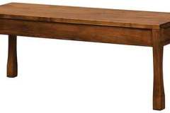 Our 36" wide custom built Heartland bench is seen here. This one is done in Brown Maple wood.