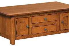 2 drawers and 2 doors show off our Henderson custom built coffee table. Have it made your way for your home.