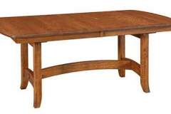 Amish handcrafted Iva Dining Room Table crafted out of solid quarter sawn white oak.  Shown with a Seely stain finish.