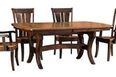 Our Jessica dining table has a bow end on it. The trestle is designed to show off the curved style of it.