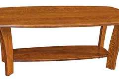 This is our Amish custom Lexy coffee table with a bow end top. This is craftsmanship at its finest.
