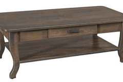 The Nicole Coffee table seen here is custom Amish crafted. You may choose the stain color.