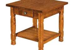 Custom Amish crafted Rock Island End table with a drawer is shown here. You can choose the stain color.